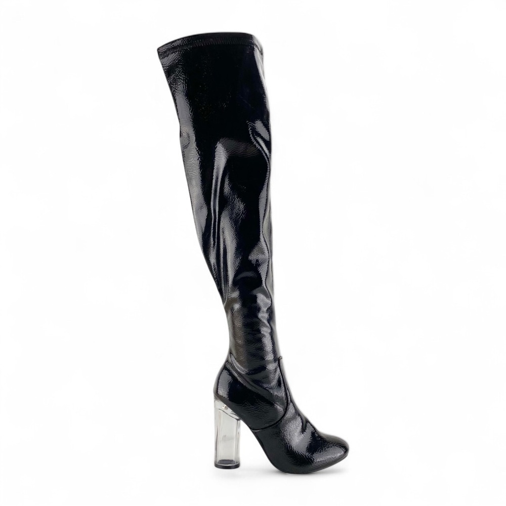 Forever Clear-49 Over The Knee Heels Sz 5.5